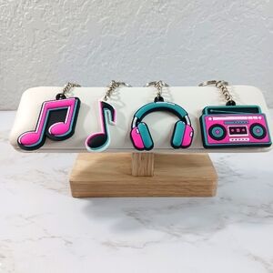 4 Piece Music Themed Keychains Set